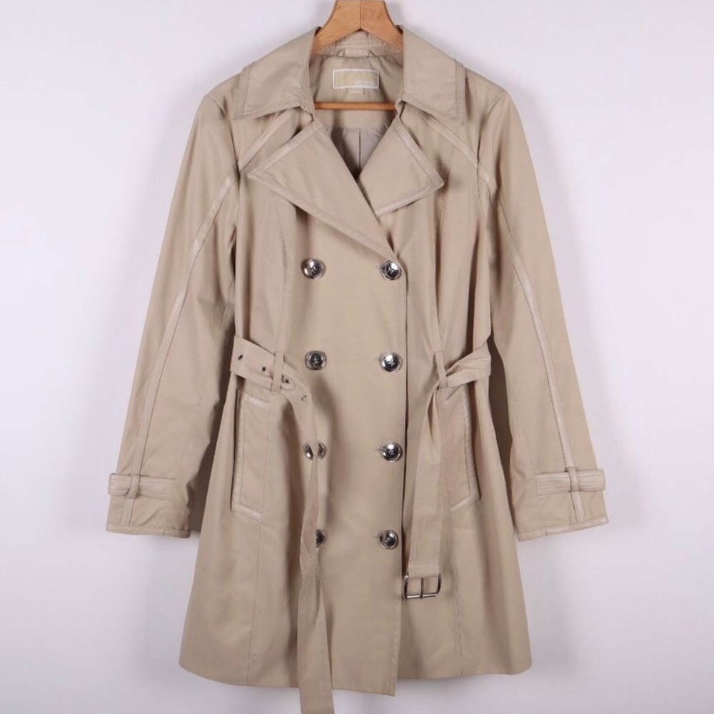 Michael Kors Cream Double Breasted Trench Coat